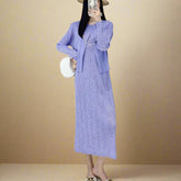 Truly Pleated Cardigan & Dress Set